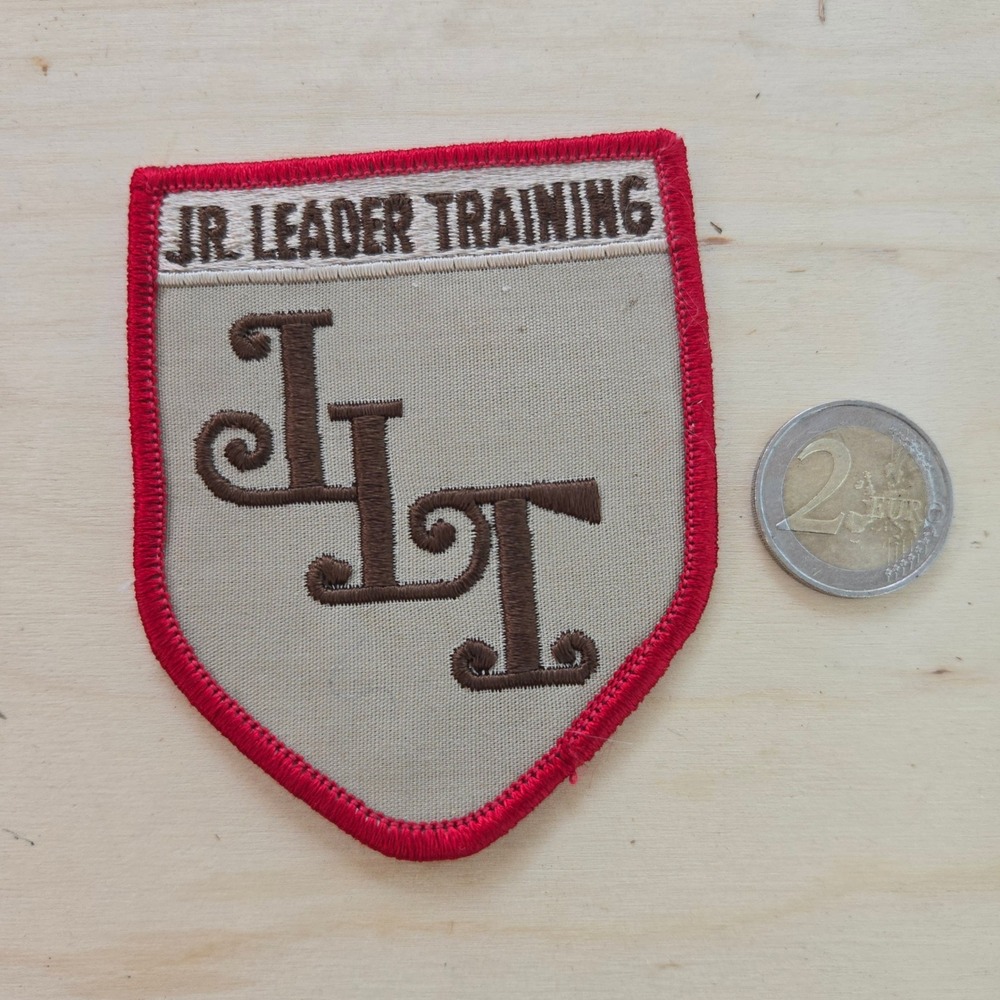 VTG BSA Jr Leader Training Patch 1970s Tan Red Boy Scouts Of America Scouting US